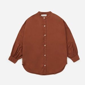Everlane Collarless Air Shirt in Tortoise, Sz 2